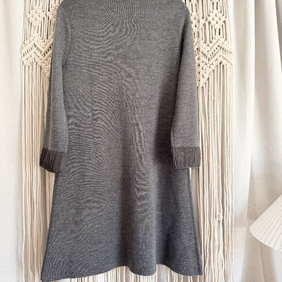 Alice + Olivia Gray Belted Sweater Dress Medium/Large holiday Winter EUC - Picture 5 of 10